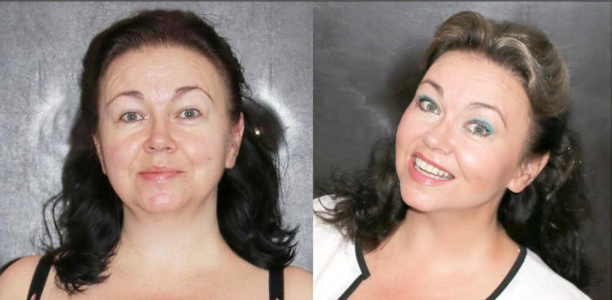 Kateřina Schlosserová před a po Obličejové józe